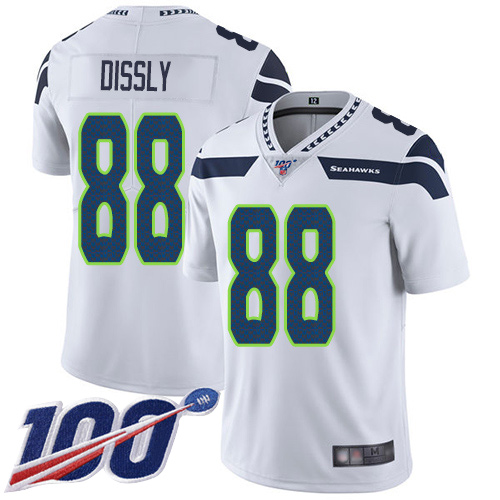 Seattle Seahawks Limited White Men Will Dissly Road Jersey NFL Football #88 100th Season Vapor Untouchable->women nfl jersey->Women Jersey